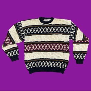 Vintage 90s Coogi-Style Knit Sweater